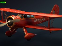 Red airplane with a BangCasino logo to signify Aviator